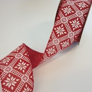 Red with White Snowflake Pattern